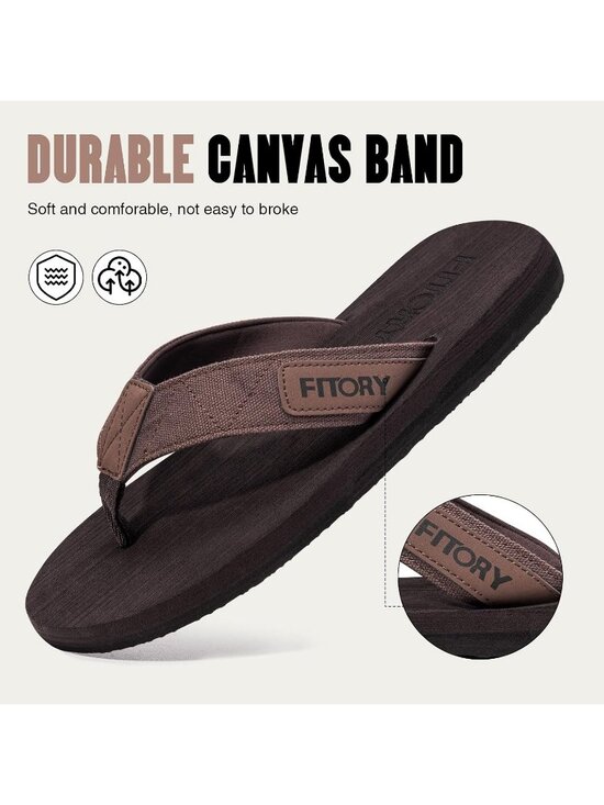 Men\'s Brown Flat Thongs Solid Comfort Split Toe Rubber Flip Flop Slipper Shoes